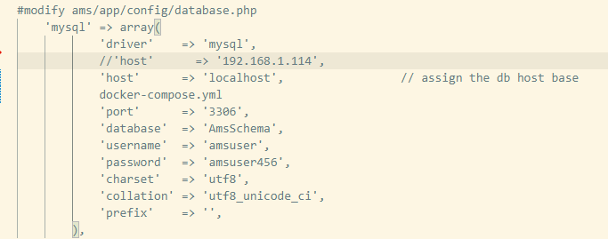 modify database connection information