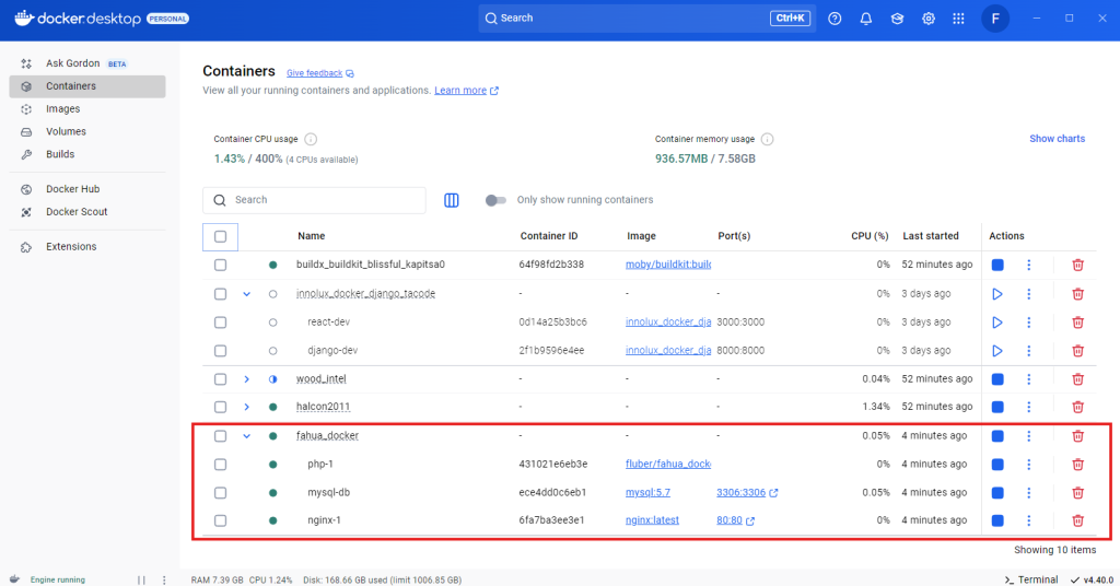 Docker Container Running Screen